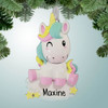 Personalized Winking Unicorn Christmas Ornament