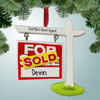 Personalized Realtor SOLD Sign on Post Christmas Ornament