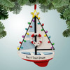 Personalized Sailboat with Christmas Lights Christmas Ornament
