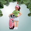 Female Golfer with Pink Golf Bag