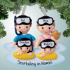 Personalized Snorkel Family - 4 Christmas Ornament