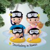 Personalized Snorkel Family - 4 Christmas Ornament