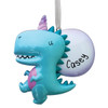 Personalized Blue Dinosaur with Unicorn Horn Christmas Ornament