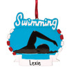 Personalized Swimming Silhouette Christmas Ornament