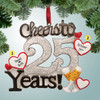 Personalized Cheers to 25 Years Anniversary Christmas Ornament
