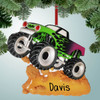 Personalized Monster Truck in Mud Christmas Ornament