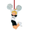 Personalized Jumping Cheerleader Black - Blonde Hair Christmas Ornament