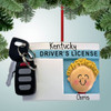 Christmas Ornament of License with Key Fob - Male Blonde