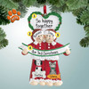 Personalized PJ's Couple with Large Heart Wreath Christmas Ornament