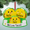 Personalized Taco Family - 3 Christmas Ornament