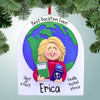 Personalized Traveler with Passport - Female Blonde Christmas Ornament