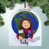 Personalized Traveler with Passport - Female Brown Christmas Ornament