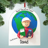 Personalized Traveler with Passport - Male Christmas Ornament