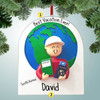 Personalized Traveler with Passport - Male Christmas Ornament