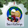 Personalized Traveling Couple with Passports - Female Blonde Christmas Ornament