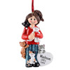 Personalized Cat Lady with Heart Christmas Ornament