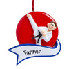 Personalized Male Karate with Banner Christmas Ornament