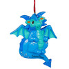 Personalized Smiling Blue Dragon Christmas Ornament