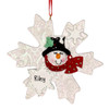 Personalized Single Snowman on Flake Christmas Ornament