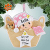 Christmas Ornament of Baby Girl in Basket with Star