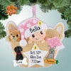 Personalized Baby Girl in Basket with Star Christmas Ornament