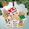 Personalized Baby in Basket with Star - Red Christmas Ornament
