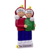 Personalized Expecting Couple with Santa Hats - 2 Christmas Ornament