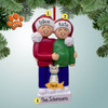 Personalized Expecting Couple with Santa Hats - 2 Christmas Ornament