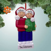 Personalized Expecting Couple with Santa Hats - 2 Christmas Ornament