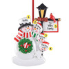 Personalized Snowman Family with Lamp Post Sign - 4 Christmas Ornament