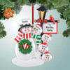 Personalized Snowman Family with Lamp Post Sign - 5 Christmas Ornament