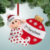 Personalized New Baby Cuddling Ornament - Red Christmas Ornament