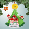 Personalized Camping Family in Tent - 5 Christmas Ornament