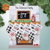 Personalized Joy Fireplace Family - 10 Christmas Ornament