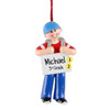 Personalized 1st Day of School Boy Holding Sign Christmas Ornament