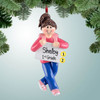 Personalized 1st Day of School Girl Holding Sign Christmas Ornament