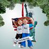 Personalized New York Couple with Statue of Liberty Christmas Ornament