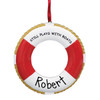 Personalized Life Ring Still Plays with Boats Christmas Ornament