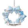 Personalized Baby's 1st Christmas with Big Blue Bow - Boy Christmas Ornament