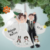 Personalized Wedding Couple with Raised Bouquet Christmas Ornament