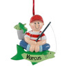 Personalized My First Catch Fishing Boy Christmas Ornament
