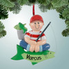 Christmas Ornament of My First Catch Fishing Boy
