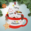 Personalized Hot Cocoa Family with Star - 3 Christmas Ornament