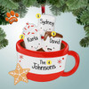 Christmas Ornament of Hot Cocoa Family with Star - 3