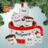 Personalized Hot Cocoa Family with Star - 6 Christmas Ornament