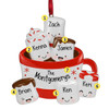 Personalized Hot Cocoa Family with Star - 6 Christmas Ornament