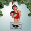 Christmas Ornament of Headlock Wrestler - Brown Hair