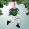 Christmas Ornament of Running Back Football Green Jersey