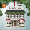 Personalized House with Large Wreath Couple - 2 Christmas Ornament