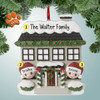 Personalized House with Large Wreath Couple - 2 Christmas Ornament